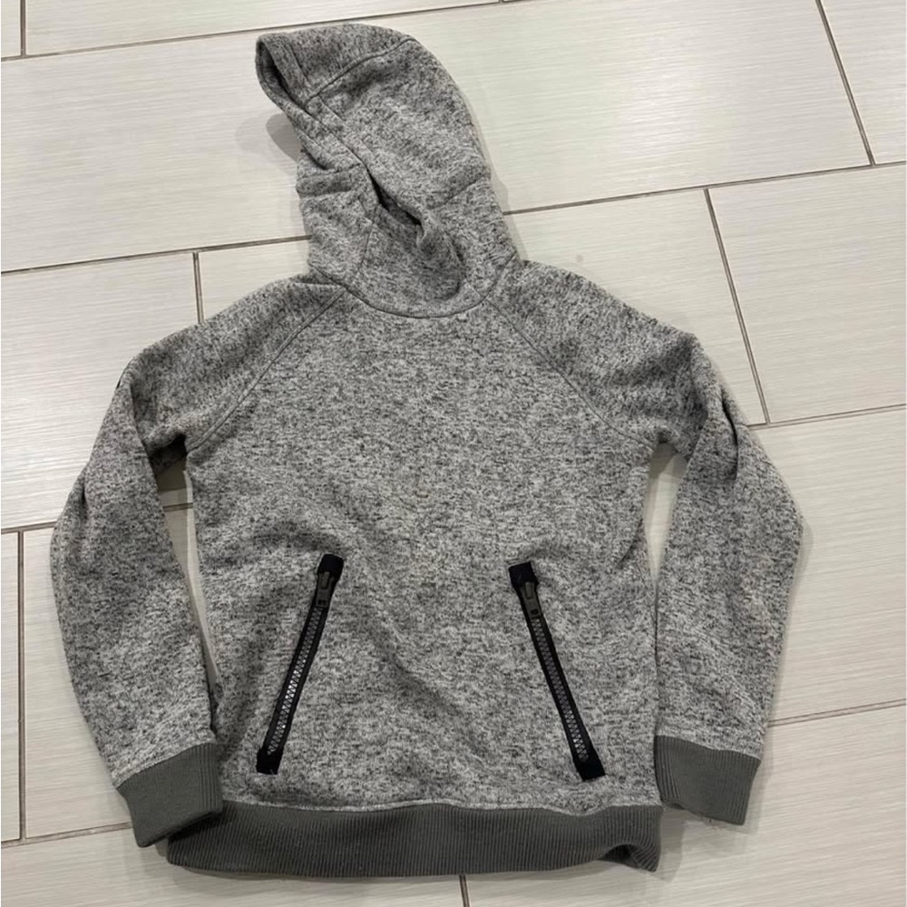 Gray Hooded Sweatshirt with Zipper Pockets Superdry
